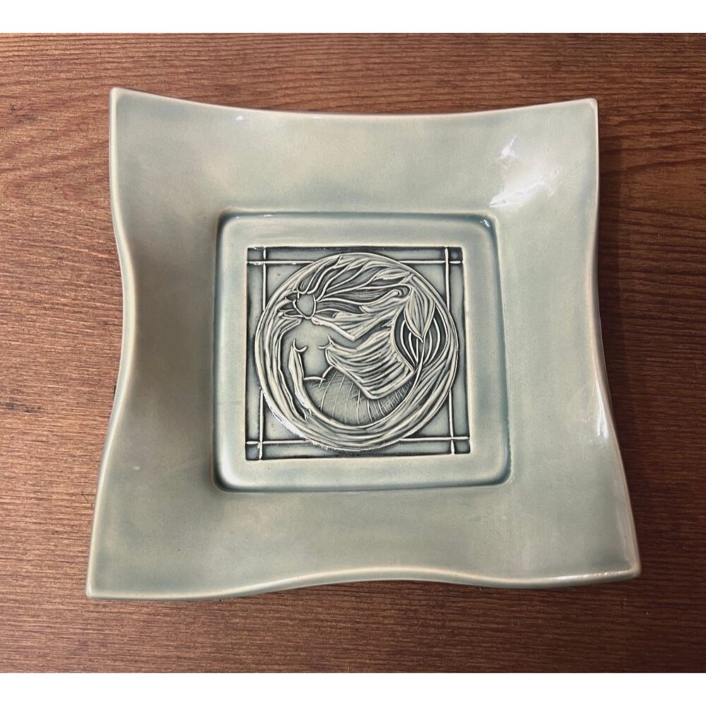 6" Pottery Trinket Tray Woman with Flowing Hair Kristy Lombard Oregon Studio